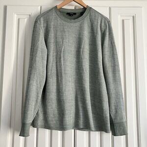 Vince Olive Ribbed Knit Cotton Thermal‎ Long Sleeved Top Size Medium